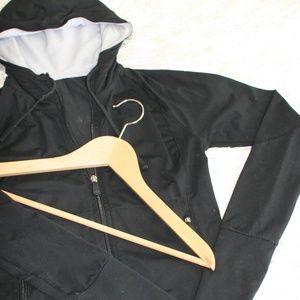 ALO Black Active Full Zip Jacket with hoodie